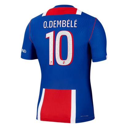 Versão do Jogador O. DEMBÉLÉ #10 PSG Casa Futebol Camisas 2026/27 Azul