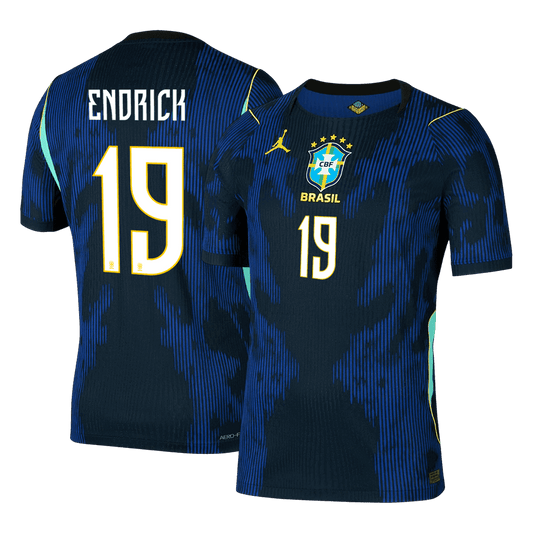 Versão do Jogador ENDRICK #19 Brazil Fora Copa do Mundo Futebol Camisas 2026 Marinha