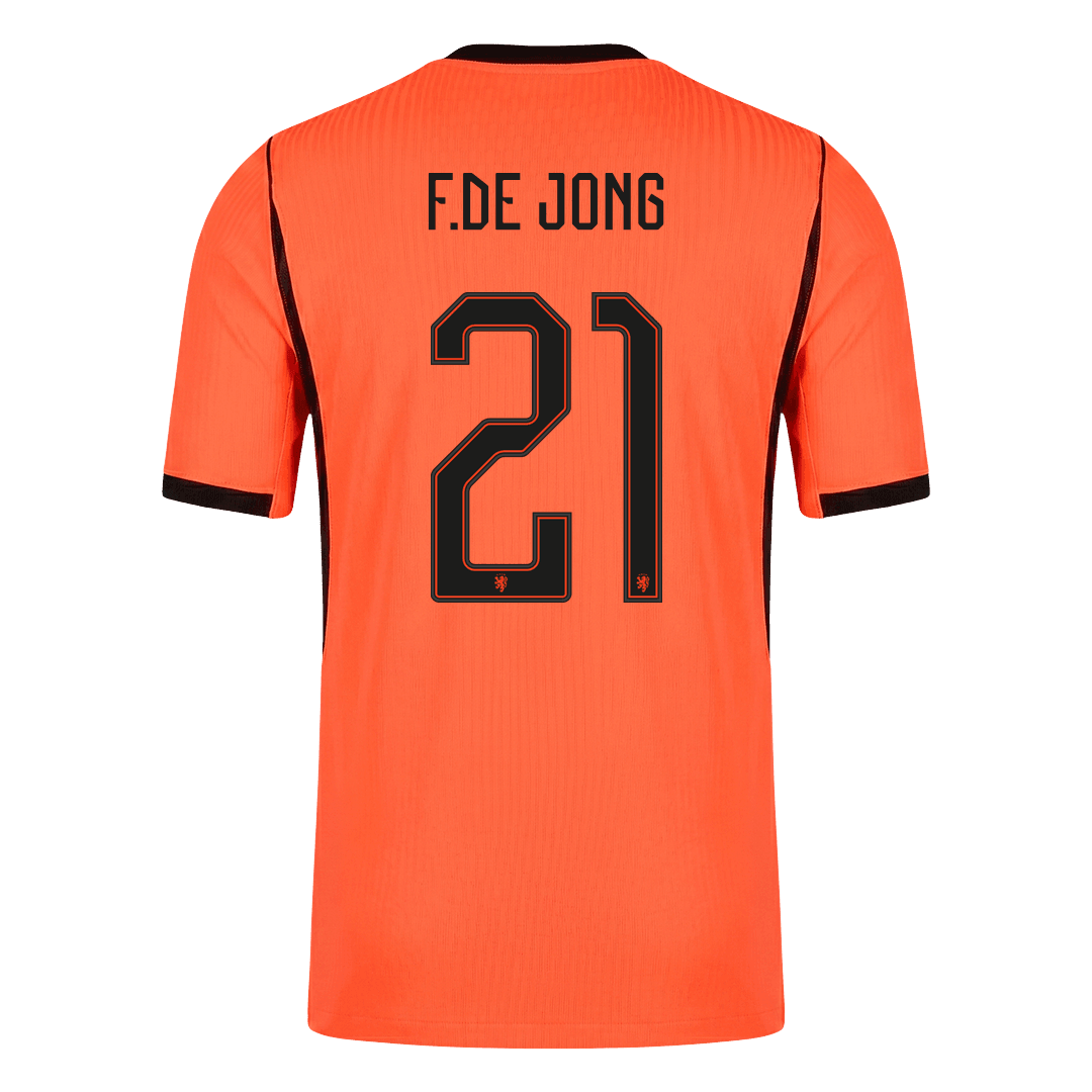 Versão do Jogador F.DE JONG #21 Netherlands Casa Copa do Mundo Futebol Camisas 2026 Laranja
