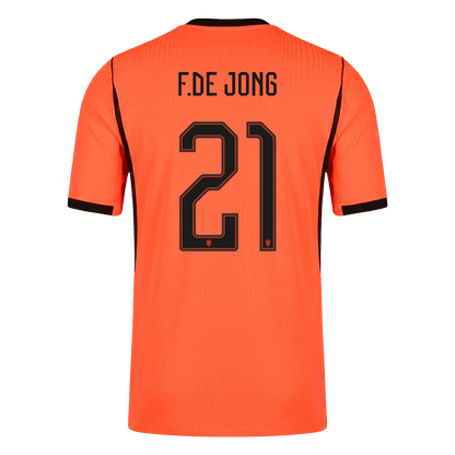 Versão do Jogador F.DE JONG #21 Netherlands Casa Copa do Mundo Futebol Camisas 2026 Laranja