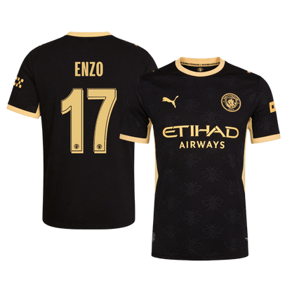 Versão do Jogador ENZO #17 Manchester City Fora Futebol Camisas 2026/27 Preto - UCL
