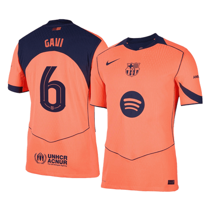 Autêntico GAVI #6 Barcelona Fora Terceira UCL Futebol Camisas 2025/26