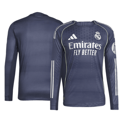 Real Madrid Fora Manga Longa Futebol Camisas 2025/26 Marinha