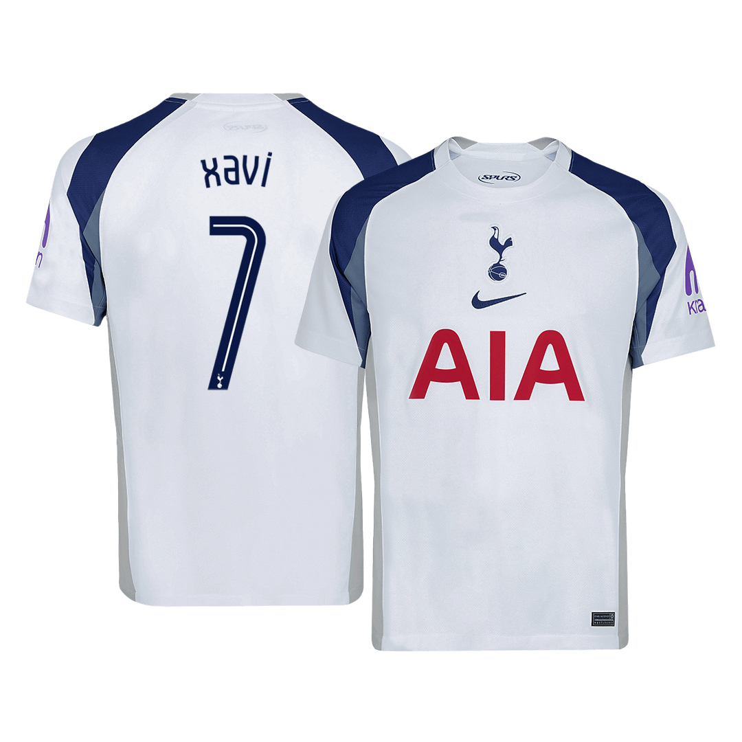 XAVI #7 Tottenham Hotspur Casa Camisa 2025/26- Branco - UCL