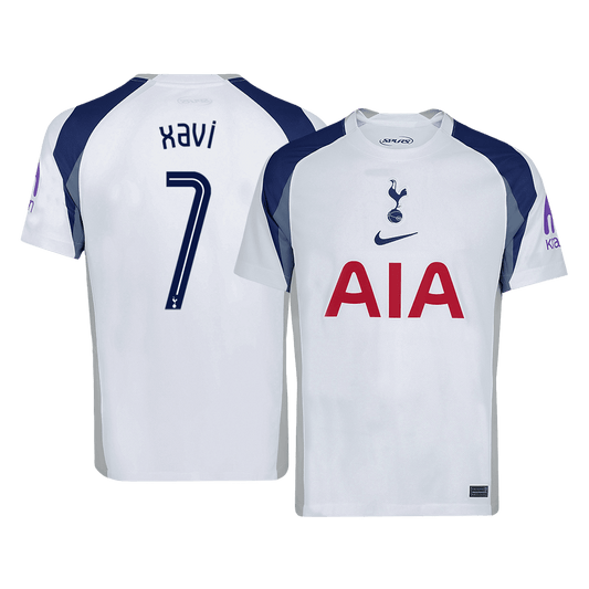 XAVI #7 Tottenham Hotspur Casa Camisa 2025/26- Branco - UCL