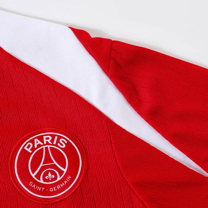 PSG Zíper Moletom Conjunto (Top+Calças) 2025/26 Vermelho