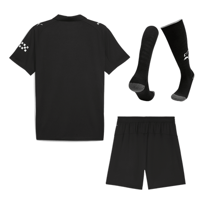 Manchester City Fora Camisa Conjunto(Camisa+Calções+Meias) 2025/26 Preto