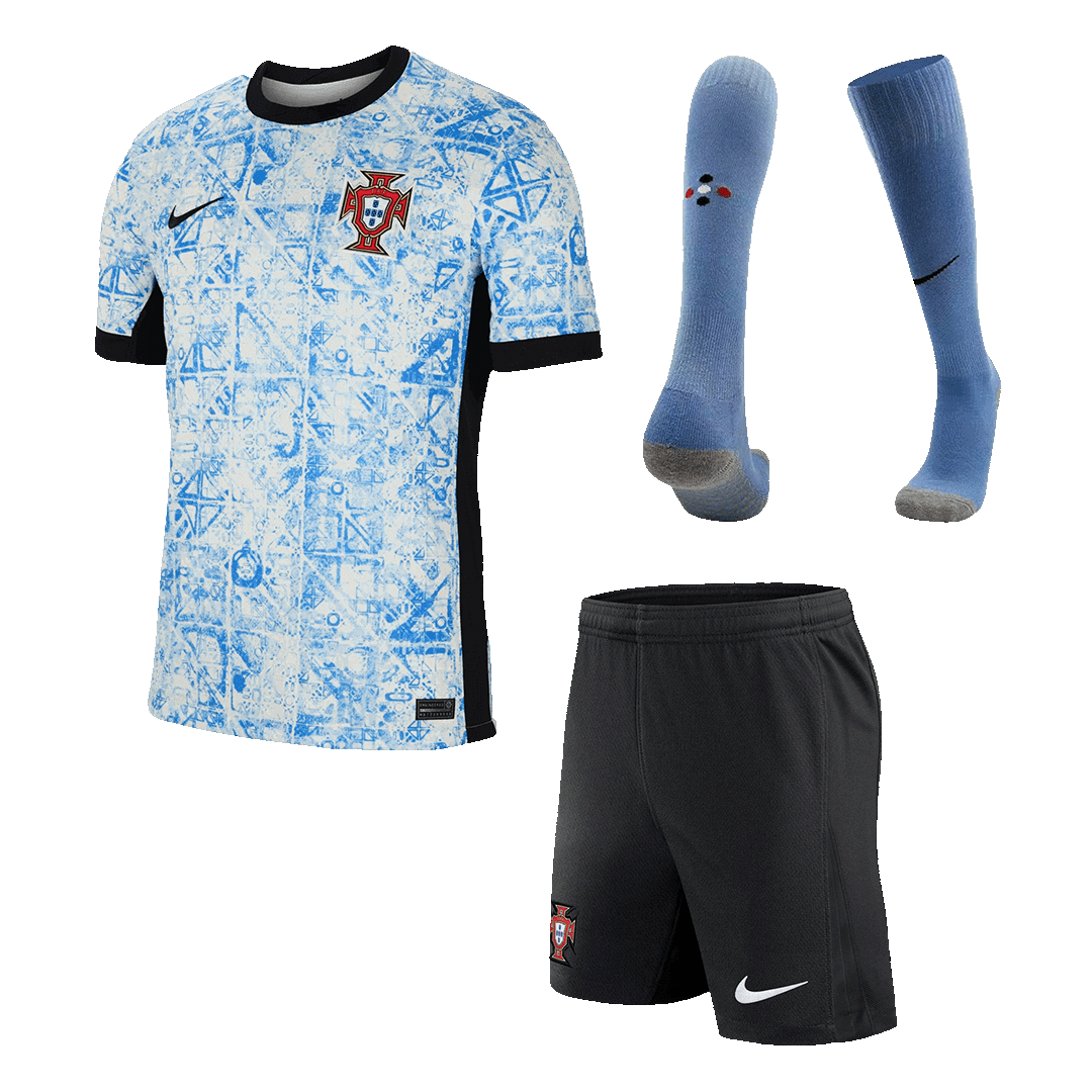 Portugal Fora Personalizado Completo Kit Futebol 2024