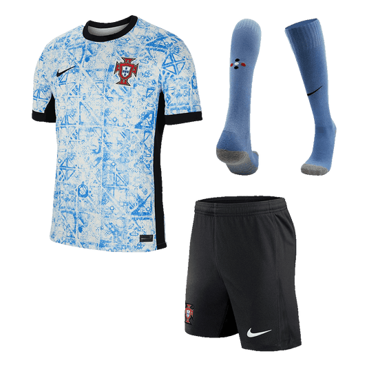 Portugal Fora Personalizado Completo Kit Futebol 2024