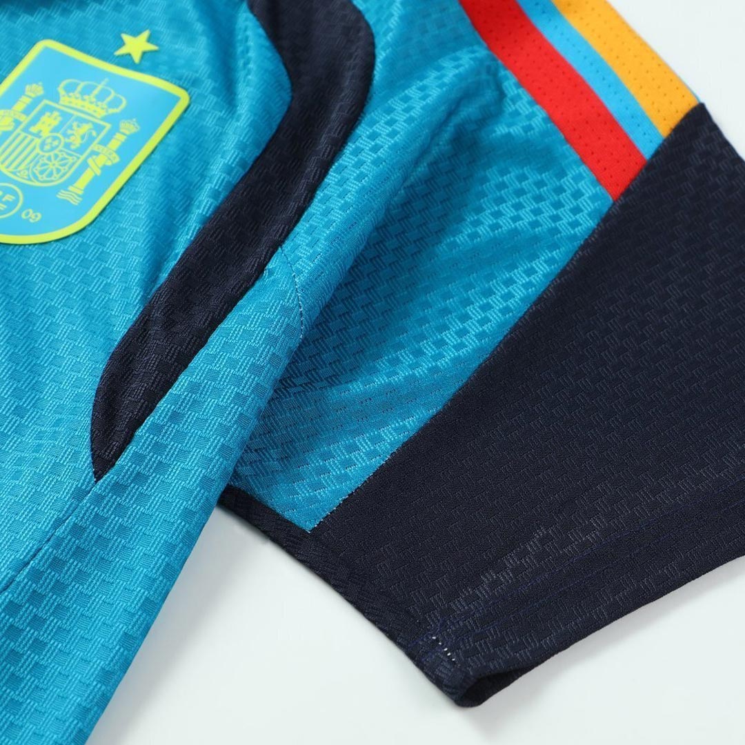 Versão Do Jogador Espanha Copa do Mundo Camisa Conjunto(Camisa+Calções) 2026 Azul