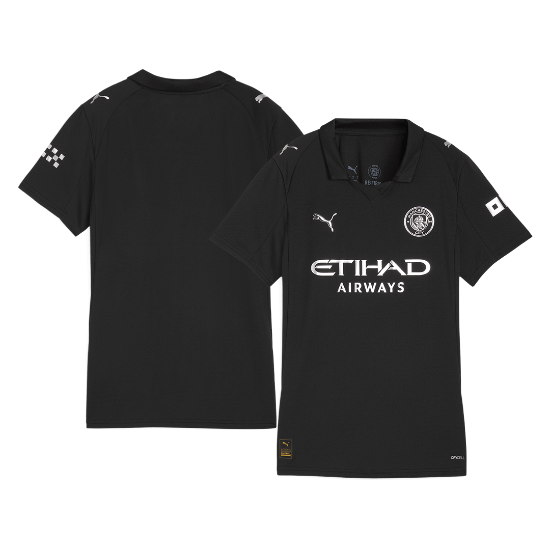 Mulheres Manchester City Fora Camisa 2025/26 Preto