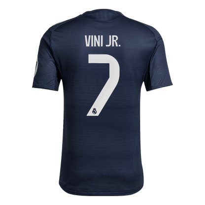 Autêntico VINI JR. #7 Real Madrid Fora Futebol Camisas 2025/26 Marinha