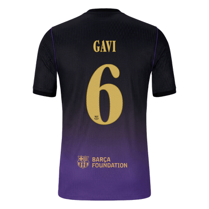 Versão do Jogador GAVI #6 Barcelona Fora Futebol Camisas 2026/27 - UCL