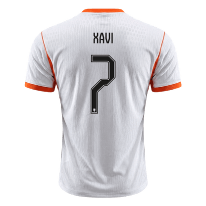 Versão do Jogador XAVI #7 Netherlands Fora Copa do Mundo Futebol Camisas 2026 Branco