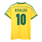 RIVALDO #10 Brazil Retro Jersey Home Soccer Shirt 1998 -World Cup