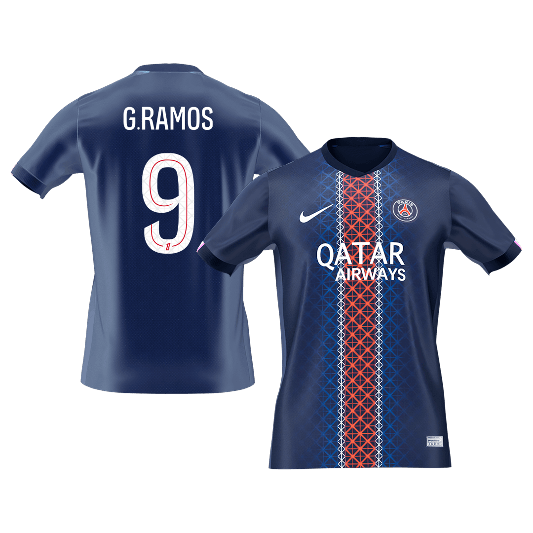 【Super Qualidade】G.RAMOS #9 PSG
 Casa Futebol Camisa 2025/26 Marinha