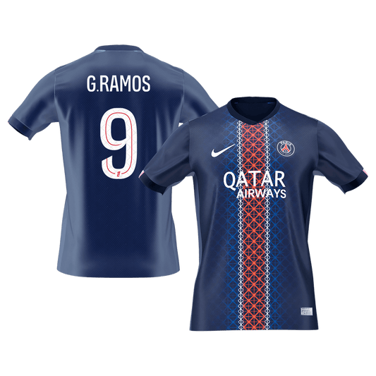 【Super Qualidade】G.RAMOS #9 PSG
 Casa Futebol Camisa 2025/26 Marinha