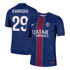 Jogador B.BARCOLA #29 PSG Casa Futebol Camisas 2025/26 Marinha