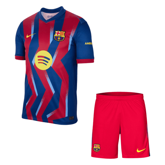 Barcelona Quarta Camisa Conjunto(Camisa+Calções) 2025/26 Vermelho&Azul
