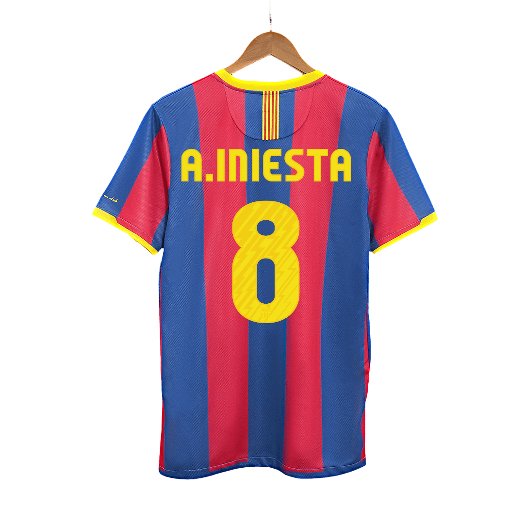 A.INIESTA #8 Barcelona Retro Jersey Home Camisola de futebol 2010/11