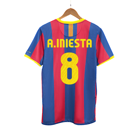 A.INIESTA #8 Barcelona Retro Jersey Home Camisola de futebol 2010/11