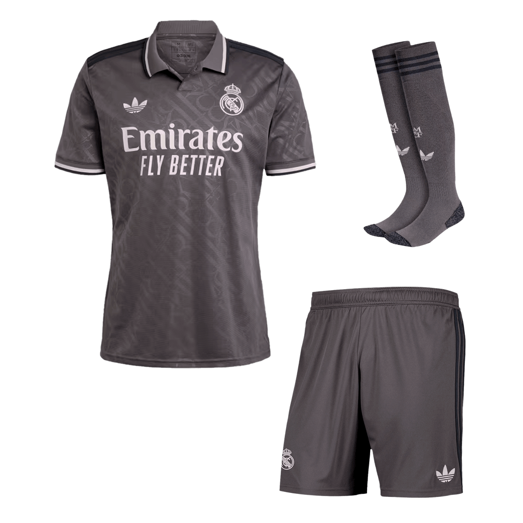 Men's Real Madrid Third Away Football Shirt Kit (Shirt+Shorts+Socks) 2024/25 Football Kit UK