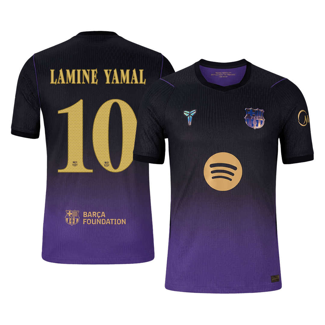 Versão do Jogador LAMINE YAMAL #10 Barcelona Fora Futebol Camisas 2026/27 - UCL