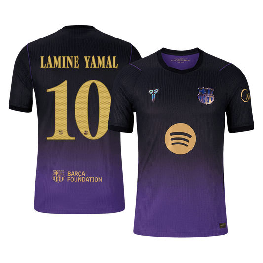 Versão do Jogador LAMINE YAMAL #10 Barcelona Fora Futebol Camisas 2026/27 - UCL