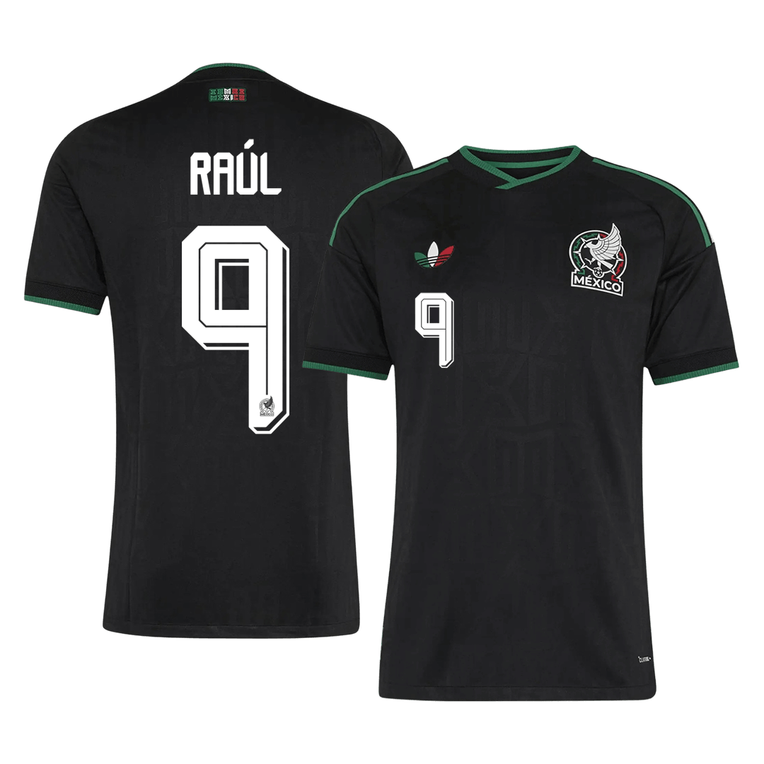 Versão do Jogador RAÚL #9 Mexico Terceira Copa do Mundo Futebol Camisas 2026 Preto