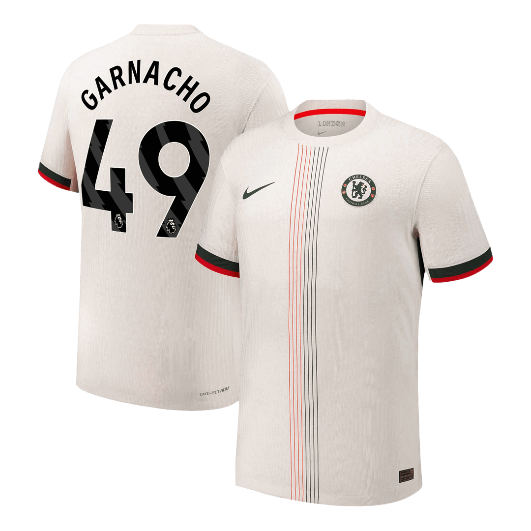 Autêntico GARNACHO #49 Chelsea Fora Futebol Camisas 2025/26 Branco