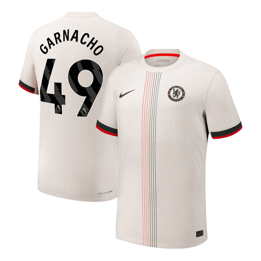 Autêntico GARNACHO #49 Chelsea Fora Futebol Camisas 2025/26 Branco