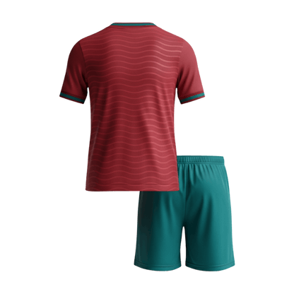 Portugal Infantil 
 Casa World Cup Futebol Camisa Conjunto (Camisa+Shorts) 2026 Vermelho