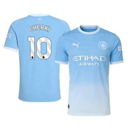 Versão do Jogador CHERKI #10 Manchester City Casa Futebol Camisas 2026/27 Azul