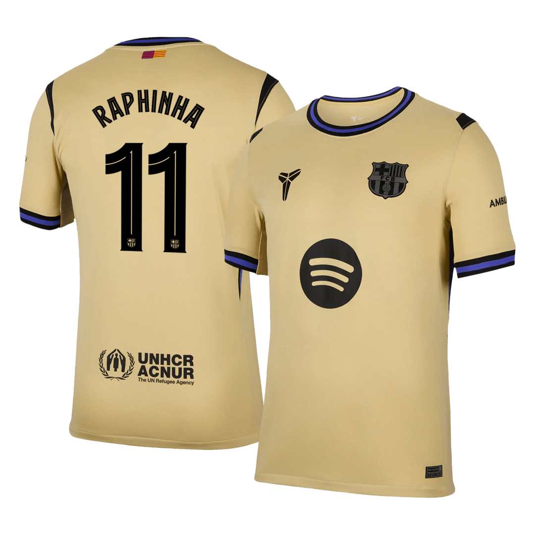 RAPHINHA #11 Barcelona Fora Camisa 2025/26- Amarelo - UCL