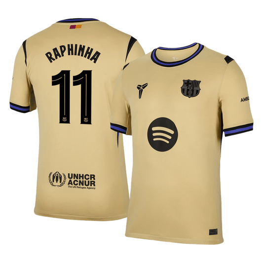 RAPHINHA #11 Barcelona Fora Camisa 2025/26- Amarelo - UCL