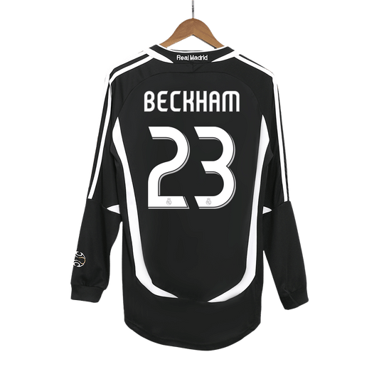 BECKHAM #23 Real Madrid Retro Jersey Away Football Shirt 2006/07