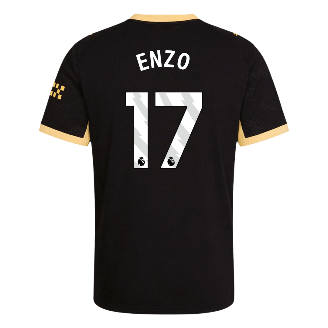 Versão do Jogador ENZO #17 Manchester City Fora Futebol Camisas 2026/27 Preto