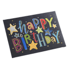 Custom Colorful Star Birthday Card Black