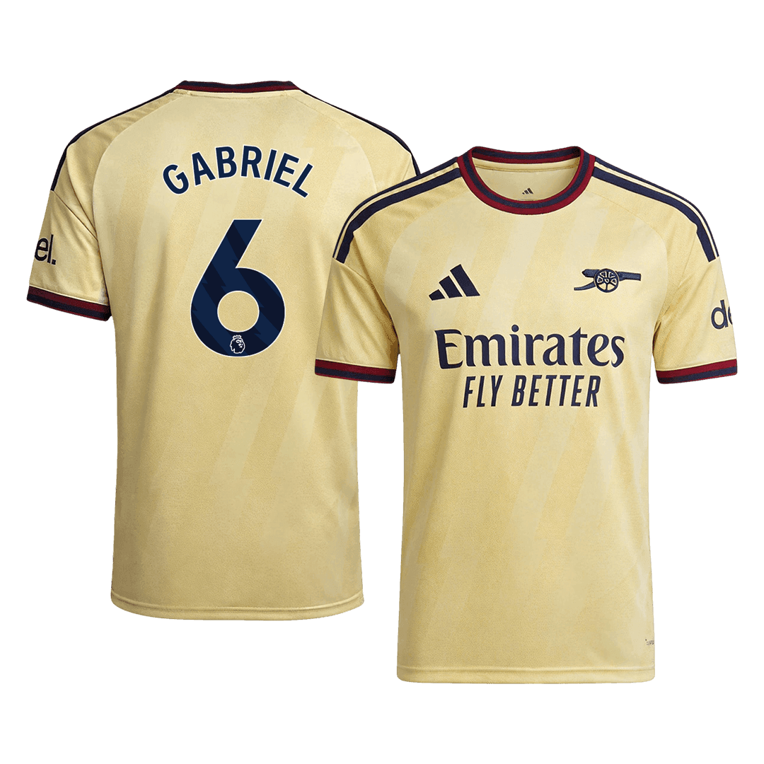 Versão do Jogador GABRIEL #6 Arsenal Terceira Futebol Camisas 2026/27 Amarelo