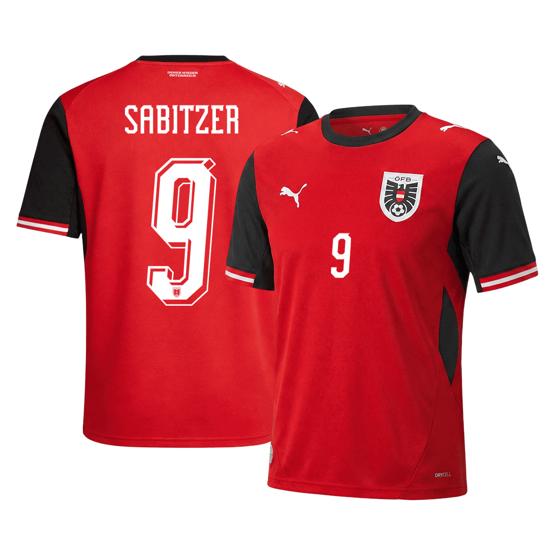 SABITZER #9 Áustria Casa Camisa Copa do Mundo 2026 Vermelho
