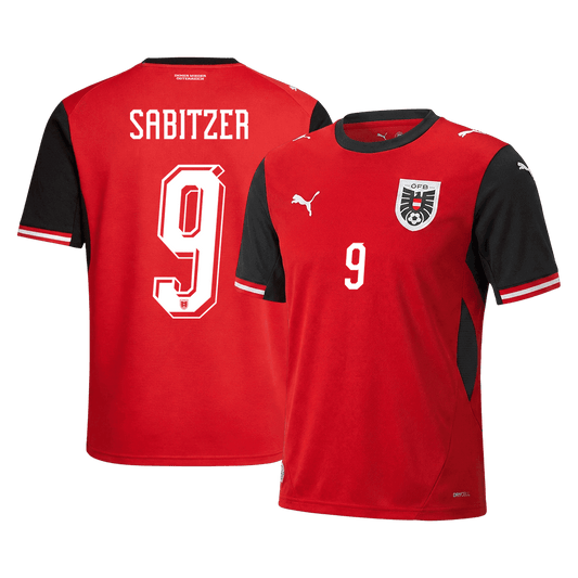 SABITZER #9 Austria Casa Camisa Copa do Mundo 2026 Vermelho