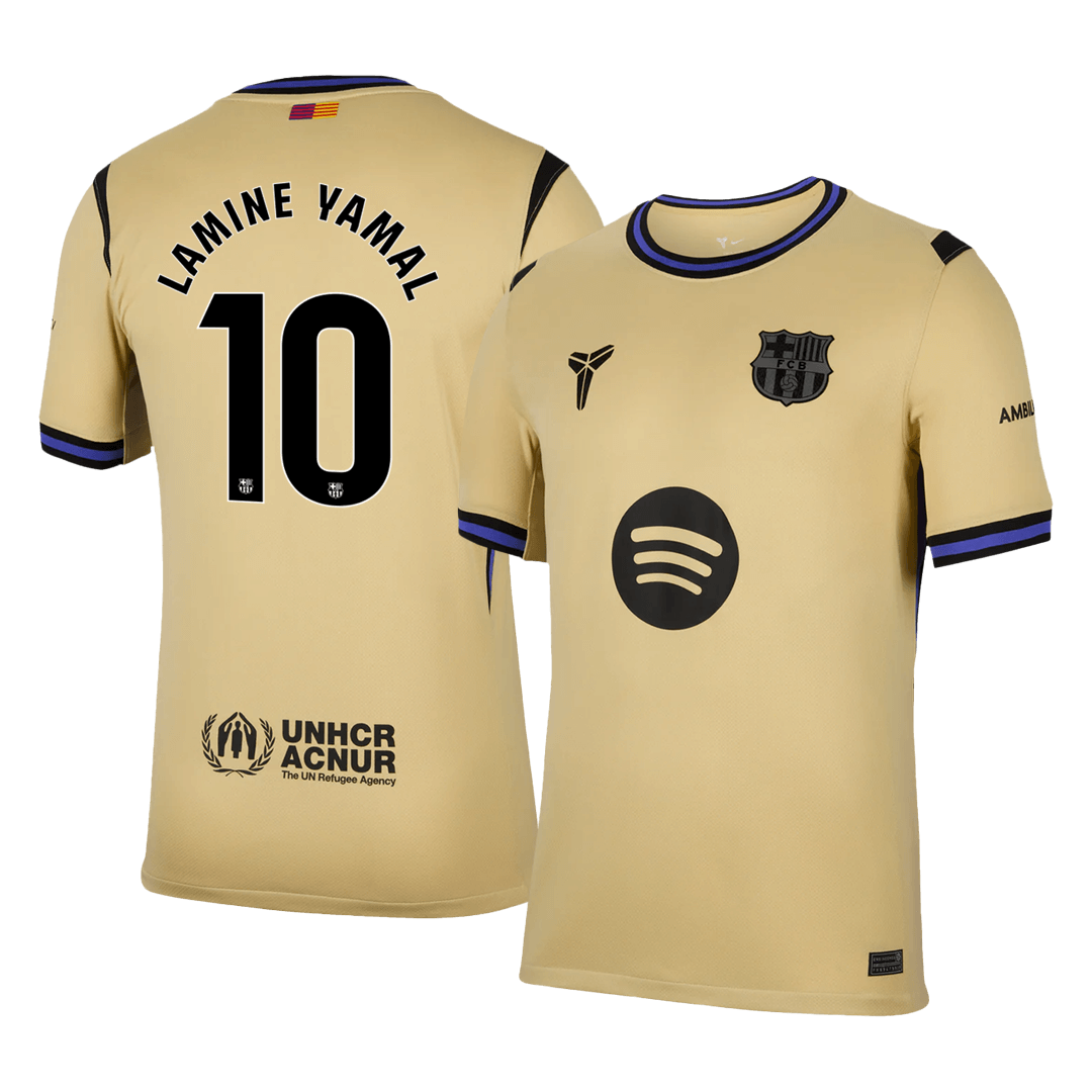 LAMINE YAMAL #10 Barcelona Fora Camisa 2025/26- Amarelo
