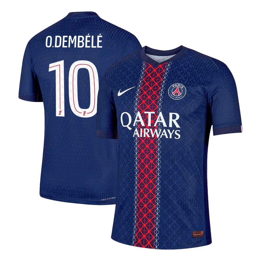 Jogador O.DEMBÉLÉ #10 PSG Casa Futebol Camisas 2025/26 Marinha