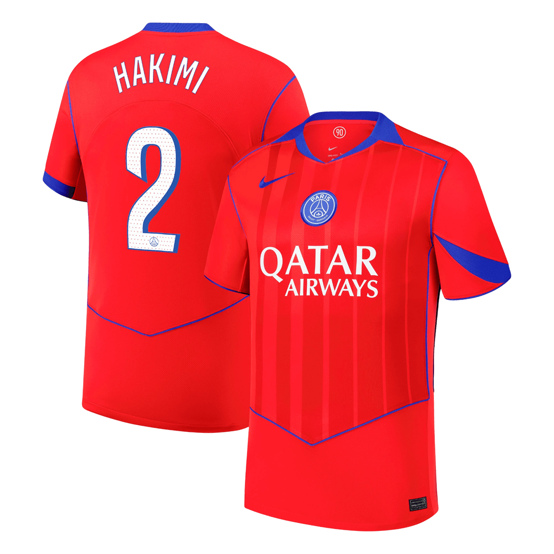 HAKIMI #2 PSG Terceira Camisa 2025/26 Vermelho