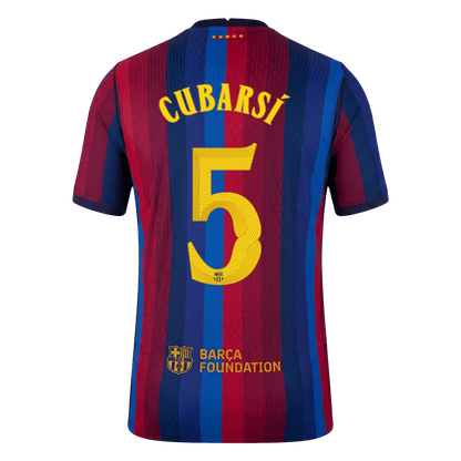 Versão do Jogador CUBARSÍ #5 Barcelona Casa Futebol Camisas 2026/27 - UCL