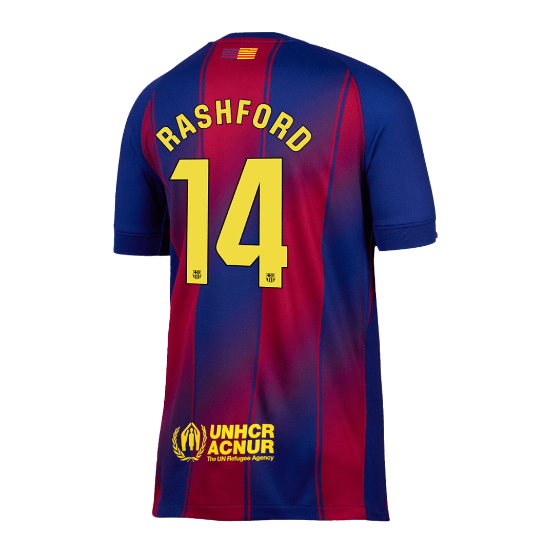 RASHFORD #14 Barcelona Casa Camisa 2025/26- Vermelho&Azul