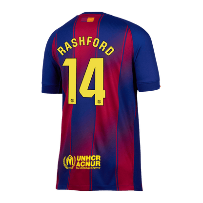RASHFORD #14 Barcelona Casa Camisa 2025/26- Vermelho&Azul