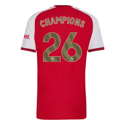 Versão do Jogador CHAMPIONS #26 Arsenal Casa Futebol Camisas 2026/27 Vermelho - camisola de futebol para adeptos