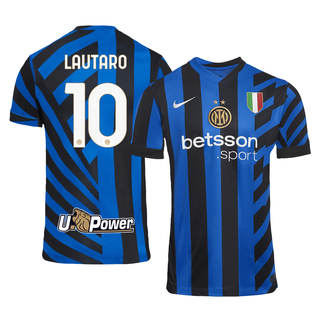 Camisola de futebol LAUTARO #10 Inter de Mil?o Home personalizada 2024/25