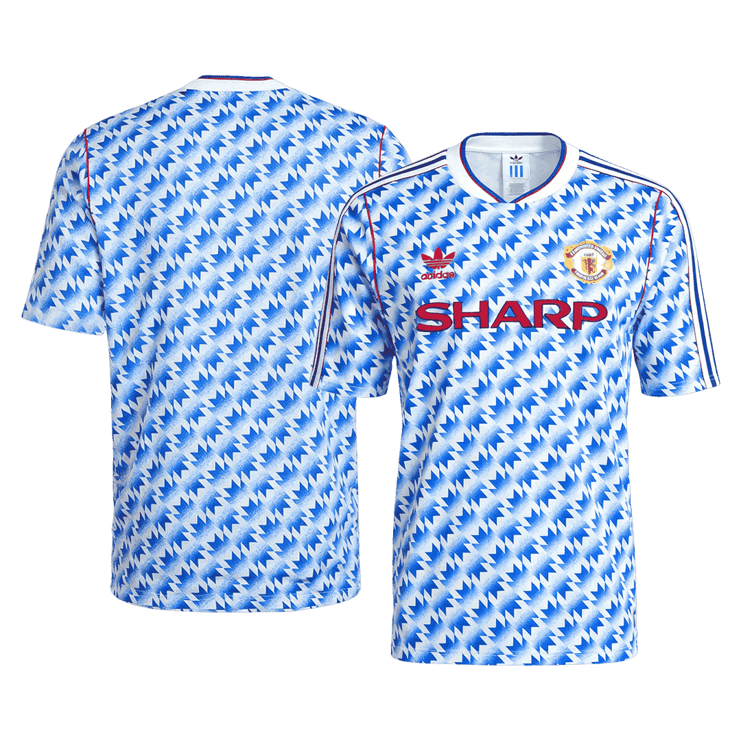 Retrô Manchester United Fora Camisa 1990/92 Azul